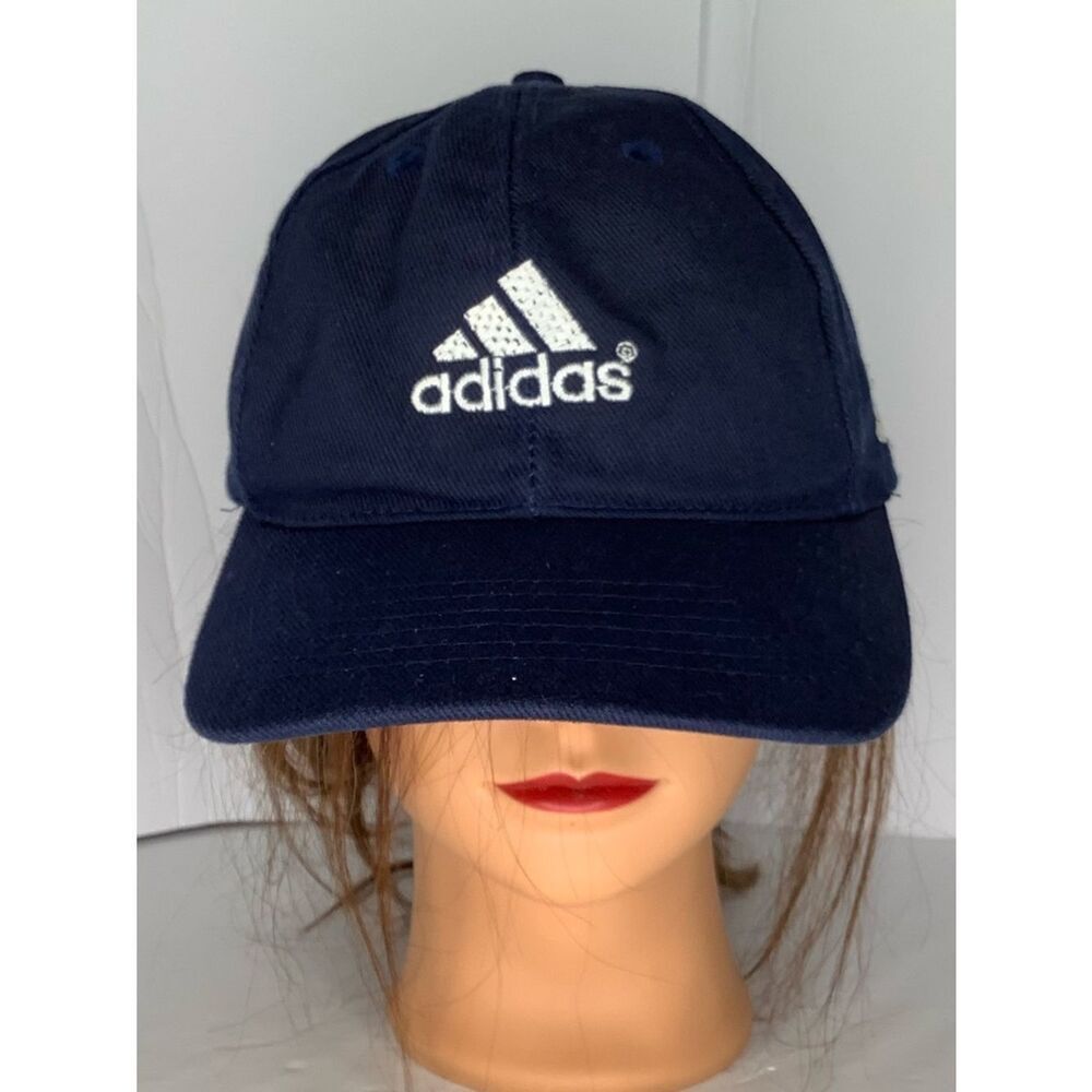 Adidas Dark Blue Cotton Textile Unisex Baseball Cap Snap On Sz OS Gourpcore